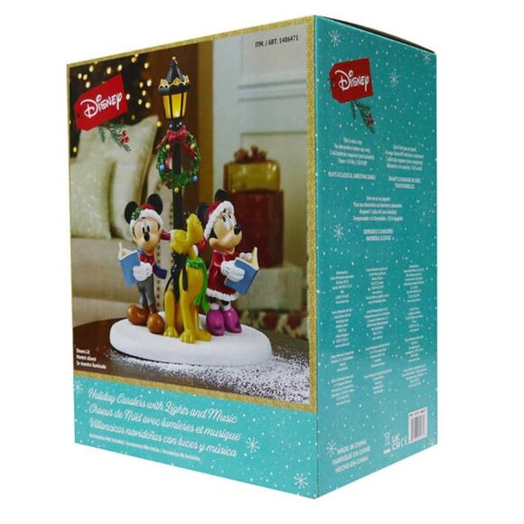 Disney Holiday Carolers Trio Mickey Minnie Goofy Light Up Musical Christmas Deco - Picture 6 of 6